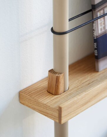 Moebe Moebe Magazine Shelving 123x85x7cm oak warm-grey Moebe Moebe Magazine Shelving 123x85x7cm oak warm-grey