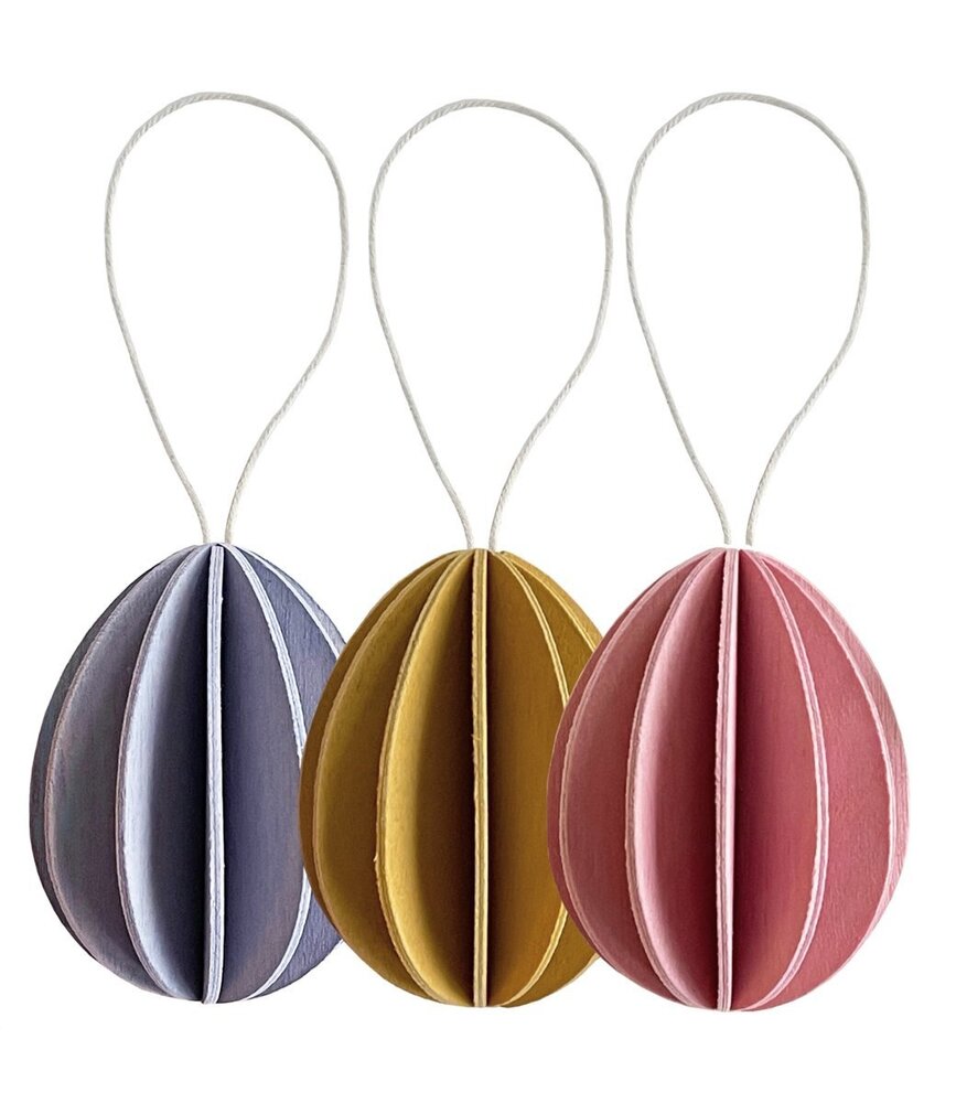 LOVI Lovi Eggs Colour mix 7cm - set of 3 pieces - Easter egg pendants LOVI Lovi Eggs Colour mix 7cm - set of 3 pieces - Easter egg pendants