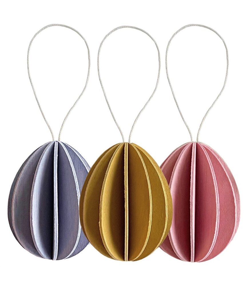 LOVI Lovi Eggs Colour mix 7cm - set of 3 pieces - Easter egg pendants LOVI Lovi Eggs Colour mix 7cm - set of 3 pieces - Easter egg pendants