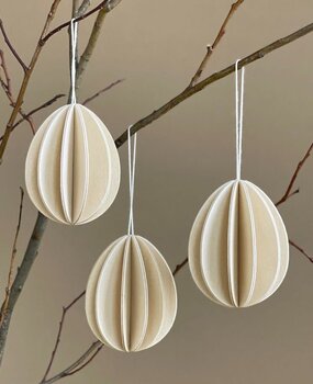LOVI Lovi Eggs Natural 7cm - set of 3 pieces - Easter egg pendants LOVI Lovi Eggs Natural 7cm - set of 3 pieces - Easter egg pendants