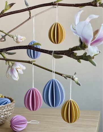 LOVI Lovi Eggs Colour mix 4.5cm - set van 6 stuks – paasei hangers LOVI Lovi Eggs Colour mix 4.5cm - set van 6 stuks – paasei hangers
