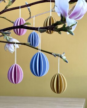 LOVI Lovi Eggs Colour mix 4.5cm - set van 6 stuks – paasei hangers LOVI Lovi Eggs Colour mix 4.5cm - set van 6 stuks – paasei hangers