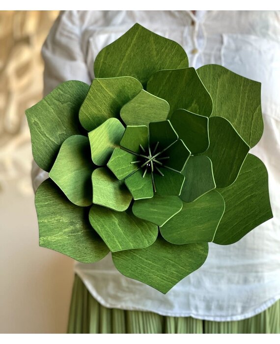 Lovi Decor Flower Forest Green - 4 sizes - Birchwood 3D DIY package