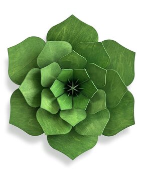 LOVI Lovi Decor Flower Forest Green - 4 sizes - Birchwood 3D DIY package LOVI Lovi Decor Flower Forest Green - 4 sizes - Birchwood 3D DIY package