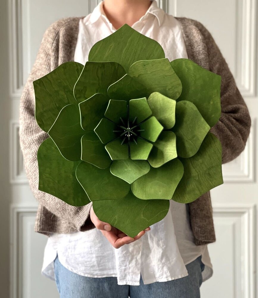 LOVI Lovi Decor Flower Forest Green - 4 sizes - Birchwood 3D DIY package LOVI Lovi Decor Flower Forest Green - 4 sizes - Birchwood 3D DIY package