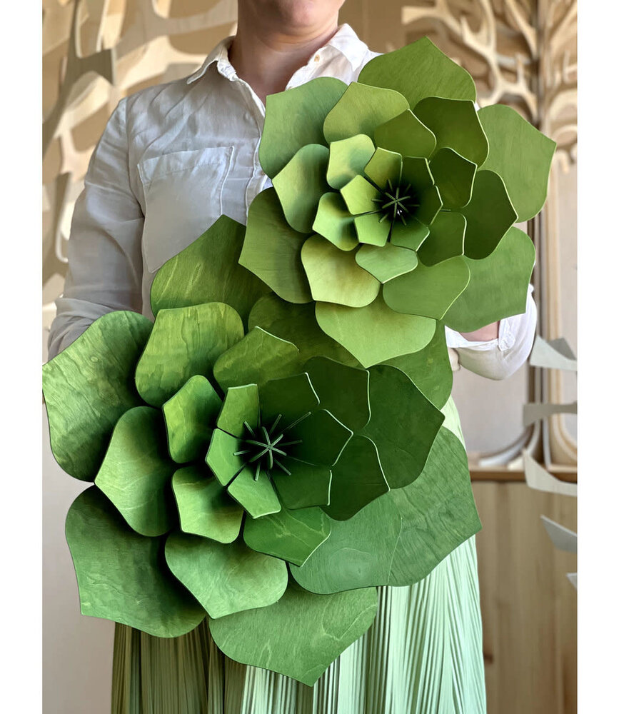 LOVI Lovi Decor Flower Light Green - 4 sizes - Birch Wood 3D DIY package LOVI Lovi Decor Flower Light Green - 4 sizes - Birch Wood 3D DIY package