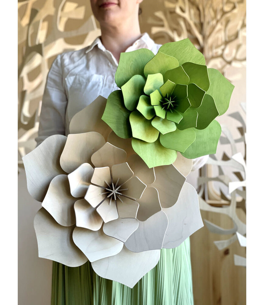 LOVI Lovi Decor Flower Light Green - 4 sizes - Birch Wood 3D DIY package LOVI Lovi Decor Flower Light Green - 4 sizes - Birch Wood 3D DIY package
