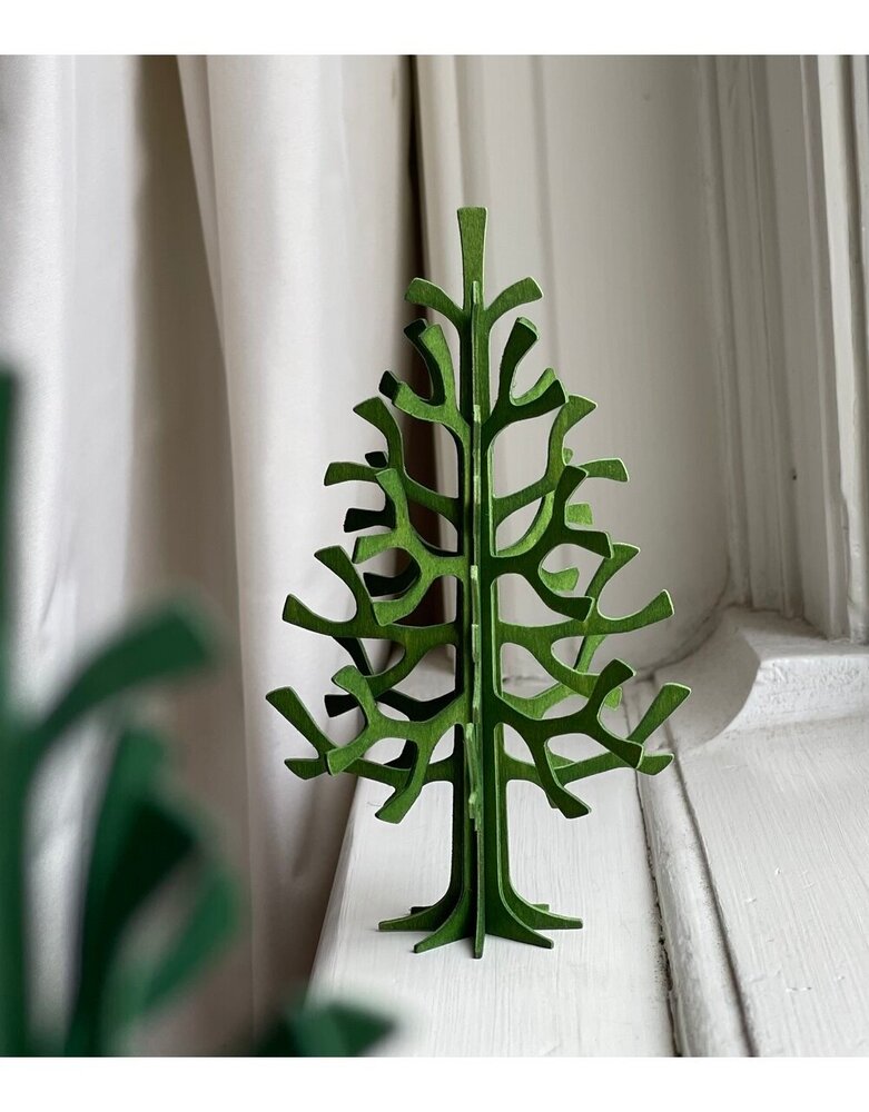 LOVI Lovi Spar Berkenhout boom 14cm Forest Green 3D-boom DIY pakketje LOVI Lovi Spar Berkenhout boom 14cm Forest Green 3D-boom DIY pakketje