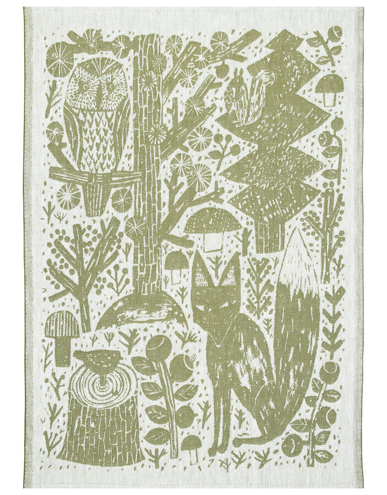 Lapuan Kankurit Lapuan Kankurit Metsikkö theedoek 46x70 Olijfgroen Lapuan Kankurit Lapuan Kankurit Metsikkö theedoek 46x70 Olijfgroen