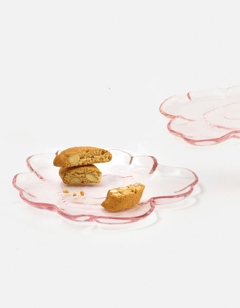 Marimekko Marimekko Unikko gevormd bord 20cm glas roze Marimekko Marimekko Unikko gevormd bord 20cm glas roze