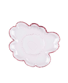 Marimekko Marimekko Unikko shaped plate 20cm glass pink Marimekko Marimekko Unikko shaped plate 20cm glass pink