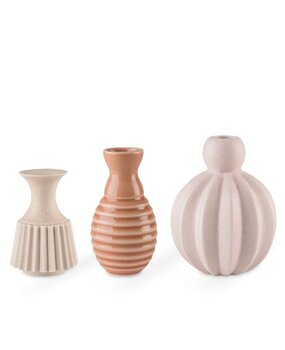 Dottir Nordic Design Dottir Samsurium Minibell vaasjes Koraal mix set van 3 Dottir Nordic Design Dottir Samsurium Minibell vaasjes Koraal mix set van 3