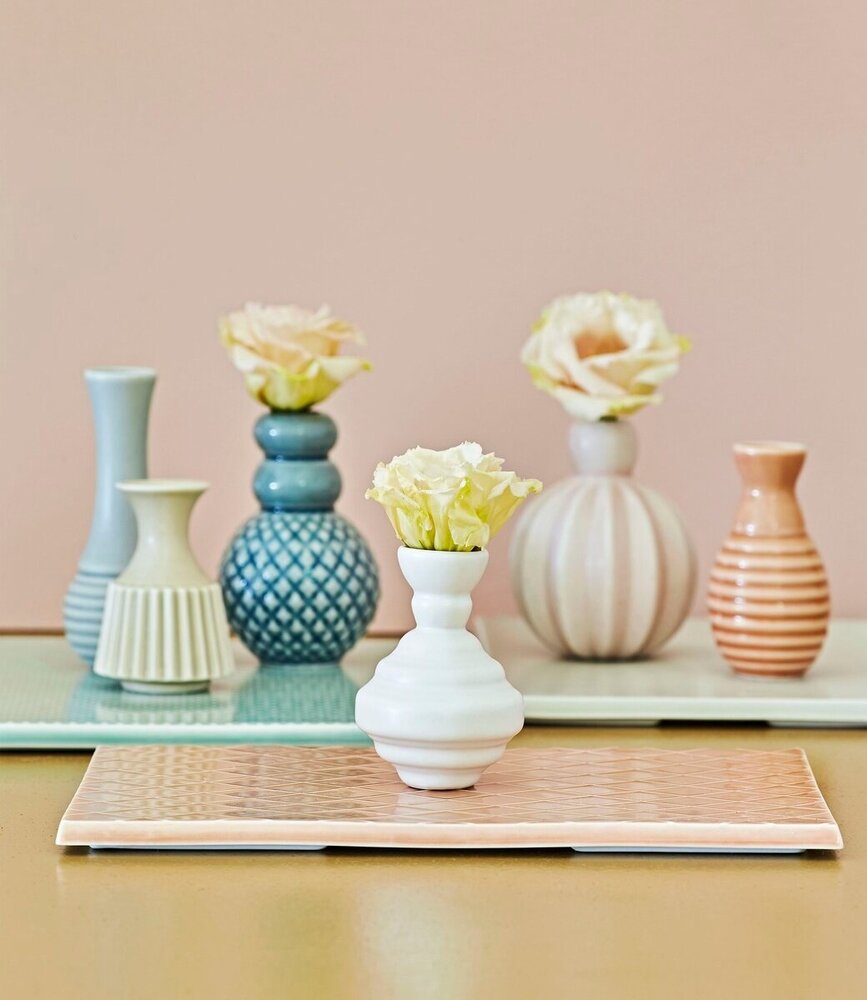 Dottir Nordic Design Dottir Samsurium Minibell vaasjes Koraal mix set van 3 Dottir Nordic Design Dottir Samsurium Minibell vaasjes Koraal mix set van 3