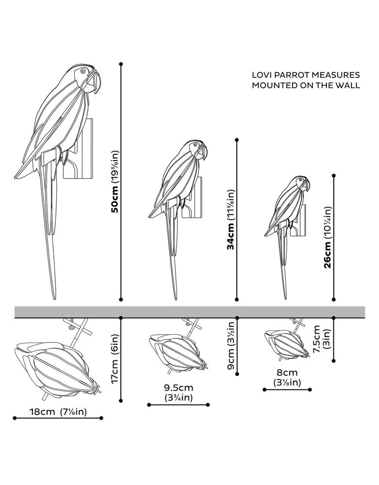 LOVI LOVI Parrot Scarlet Macaw Red (various sizes) LOVI LOVI Parrot Scarlet Macaw Red (various sizes)
