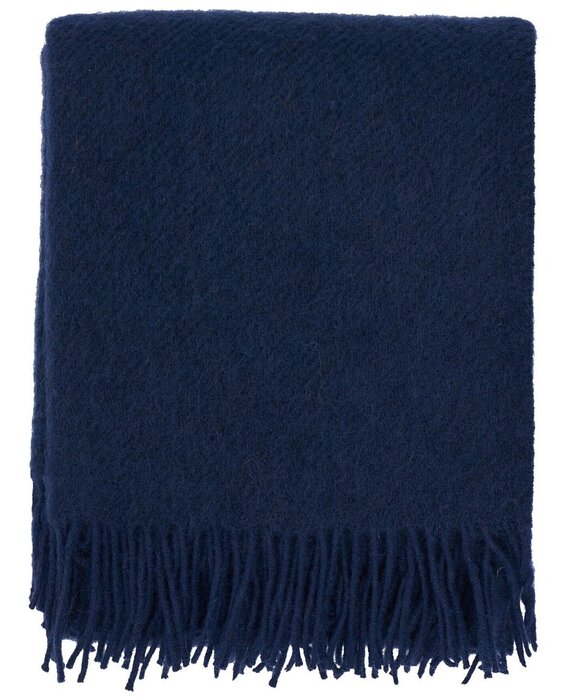 Klippan Gotland plaid 130x200cm 25% Gotland 75% lamswol Marine Blauw