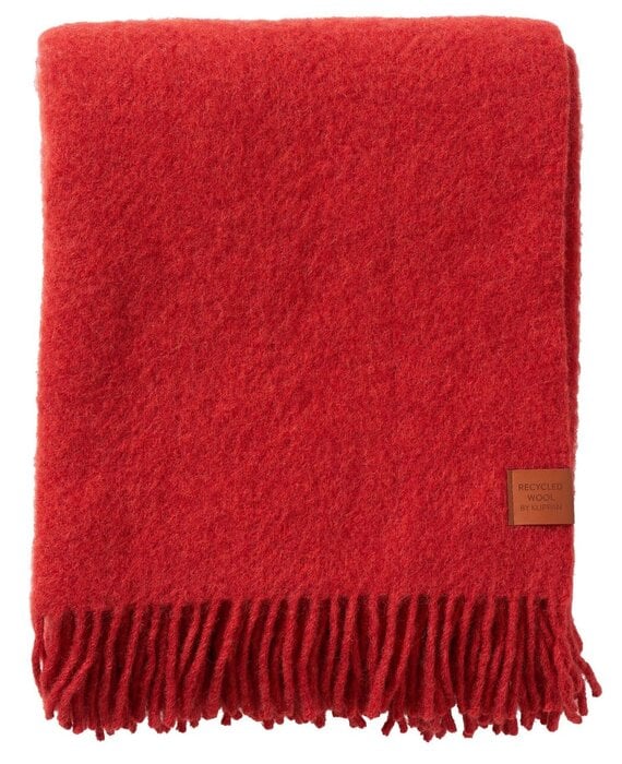 Klippan Cottage plaid 130x180cm 25% gerecycled lamswol rood