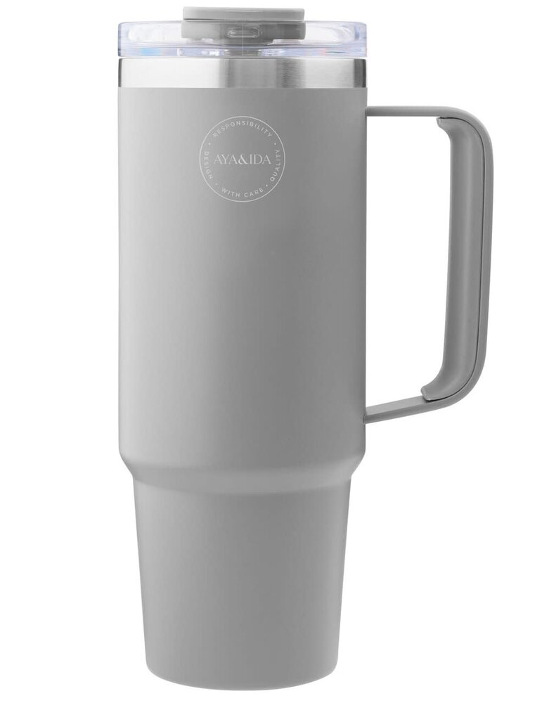 AYA & IDA AYA & IDA Thermo cup with straw 885ml light grey AYA & IDA AYA & IDA Thermo cup with straw 885ml light grey