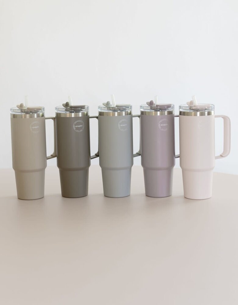 AYA & IDA AYA & IDA Thermo cup with straw 885ml light grey AYA & IDA AYA & IDA Thermo cup with straw 885ml light grey