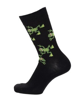 Cai Cai Bengt & Lotta Merino sokken Kikker (diverse maten) zwart Cai Cai Bengt & Lotta Merino sokken Kikker (diverse maten) zwart