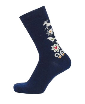 Cai Cai Bengt & Lotta Merino sokken Vogels (diverse maten) blauw Cai Cai Bengt & Lotta Merino sokken Vogels (diverse maten) blauw