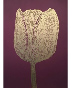 Monika Petersen Monika Petersen Lino Print Tulp Goud Bordeaux 50x70