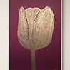 Monika Petersen Monika Petersen Lino Print Tulp Goud Bordeaux 50x70 Monika Petersen Monika Petersen Lino Print Tulp Goud Bordeaux 50x70