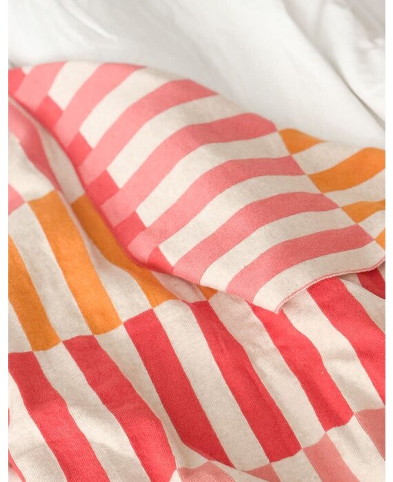 Funky Doris Mojo plaid gebreid 100% katoen 130x170cm roze