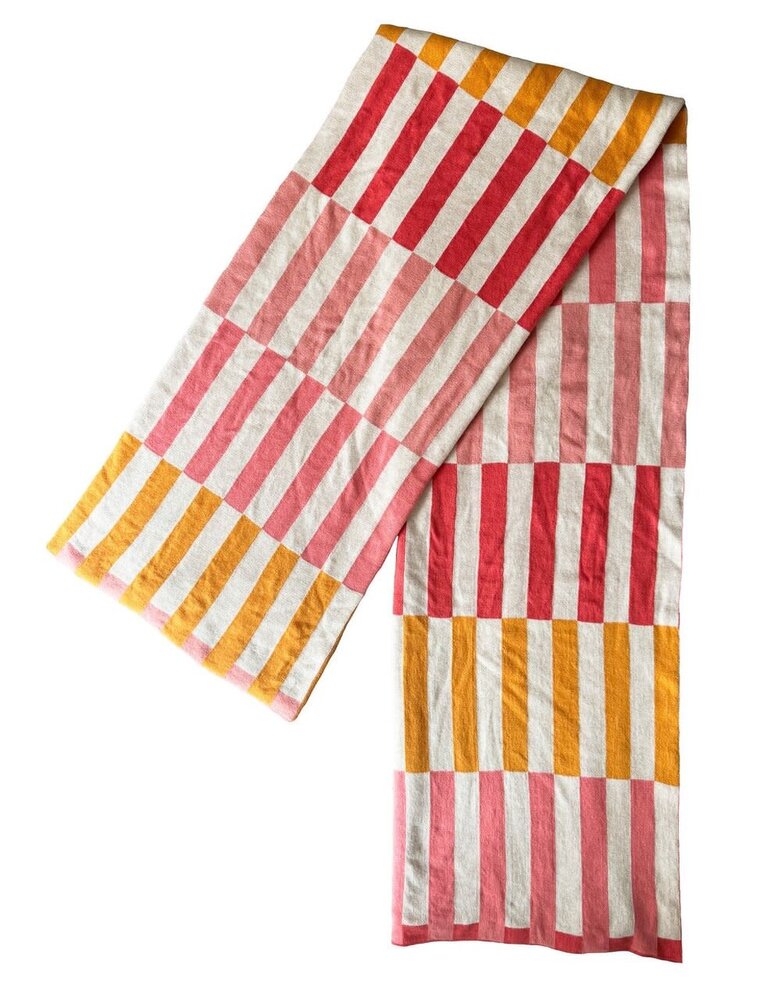 Funky Doris Funky Doris Mojo plaid knitted 100% cotton 130x170cm pink Funky Doris Funky Doris Mojo plaid knitted 100% cotton 130x170cm pink