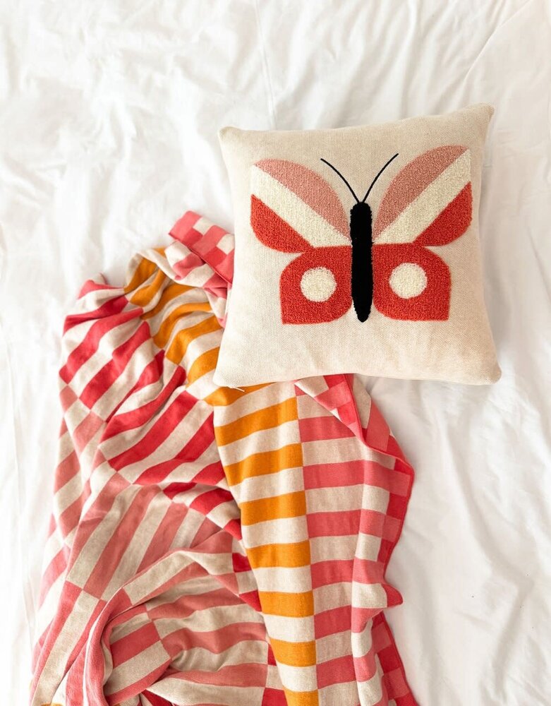 Funky Doris Funky Doris Mojo plaid gebreid 100% katoen 130x170cm roze Funky Doris Funky Doris Mojo plaid gebreid 100% katoen 130x170cm roze