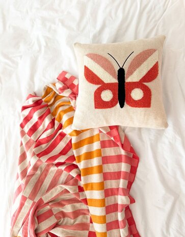 Funky Doris Funky Doris Mojo plaid gebreid 100% katoen 130x170cm roze Funky Doris Funky Doris Mojo plaid gebreid 100% katoen 130x170cm roze