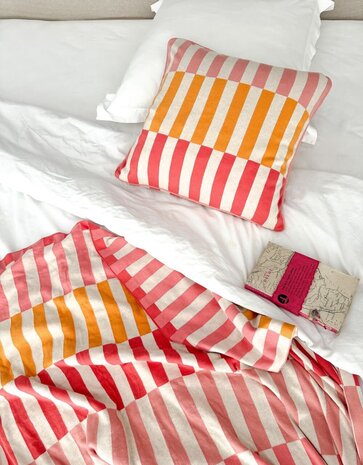 Funky Doris Funky Doris Mojo plaid gebreid 100% katoen 130x170cm roze Funky Doris Funky Doris Mojo plaid gebreid 100% katoen 130x170cm roze