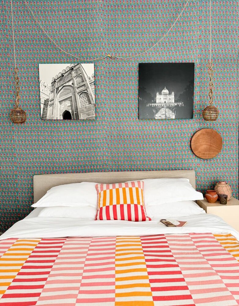 Funky Doris Funky Doris Mojo plaid knitted 100% cotton 130x170cm pink Funky Doris Funky Doris Mojo plaid knitted 100% cotton 130x170cm pink