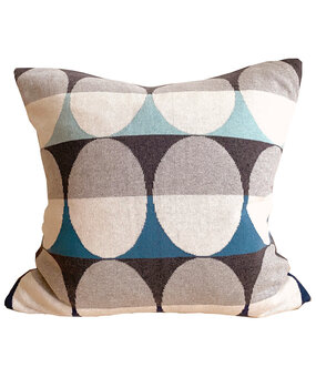 Funky Doris Funky Doris Olivia cushion cover knitted 100% cotton 48x48cm blue excl. inner cushion