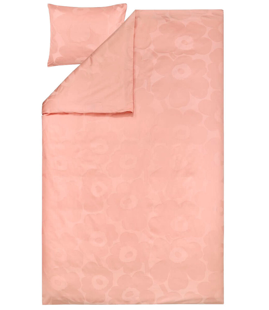 Marimekko Marimekko Unikko 150x210cm dekbedovertrek met 1 kussensloop poeder roze