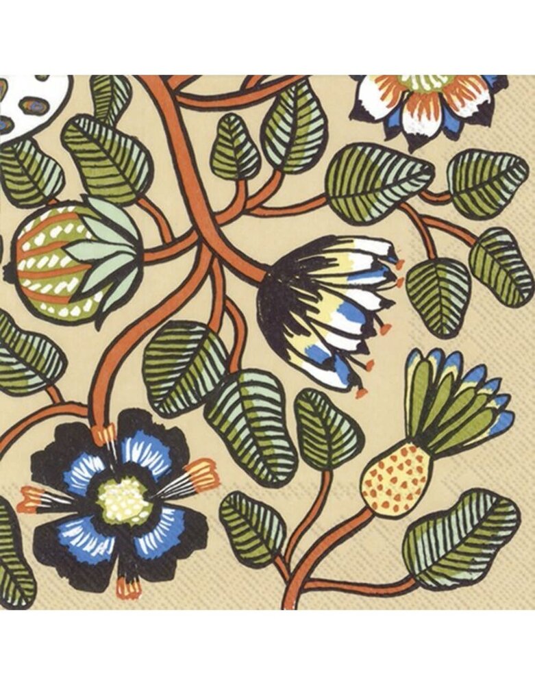 Marimekko Marimekko Tiara crême Papieren Servetten 33x33cm Marimekko Marimekko Tiara crême Papieren Servetten 33x33cm