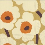 Marimekko Marimekko Unikko Paper Napkins 33x33cm Orange Cream Marimekko Marimekko Unikko Paper Napkins 33x33cm Orange Cream