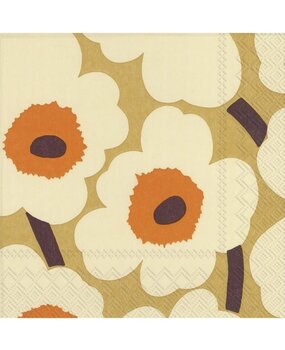 Marimekko Marimekko Unikko Paper Napkins 33x33cm Orange Cream