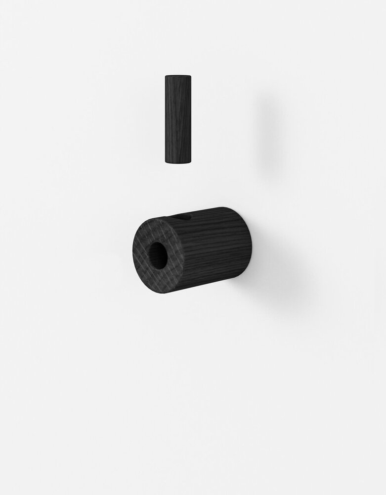 Moebe Moebe wandknop zwart eiken Moebe Moebe wandknop zwart eiken