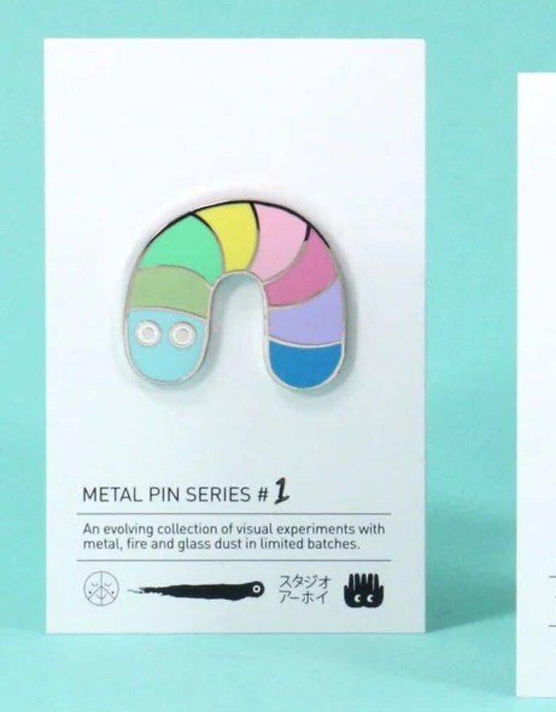 Studio Arhoj Studio Arhoj Metal Pin Series #1 Pastel Worm Studio Arhoj Studio Arhoj Metal Pin Series #1 Pastel Worm