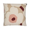 Marimekko Marimekko Unikko kussenhoes 50x50cm linnen-katoen mix beige roze Marimekko Marimekko Unikko kussenhoes 50x50cm linnen-katoen mix beige roze