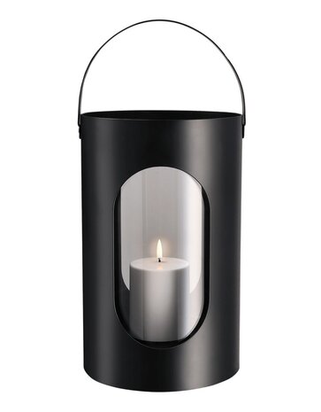 EKTA Living - by Wirth EKTA Living Lantern Black metal 22x35cm with glass Large
