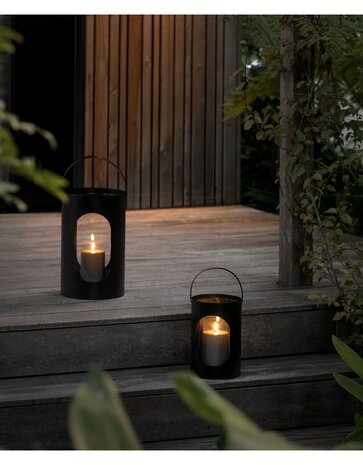 EKTA Living - by Wirth EKTA Living Lantern Black metal 22x35cm with glass Large