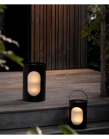 EKTA Living - by Wirth EKTA Living Lantern Black metal 22x35cm with glass Large