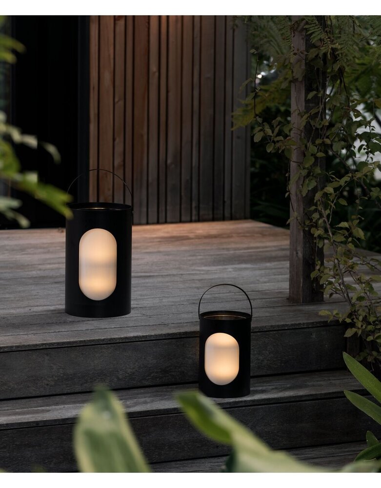 EKTA Living - by Wirth EKTA Living Lantern Black metal 22x35cm with glass Large