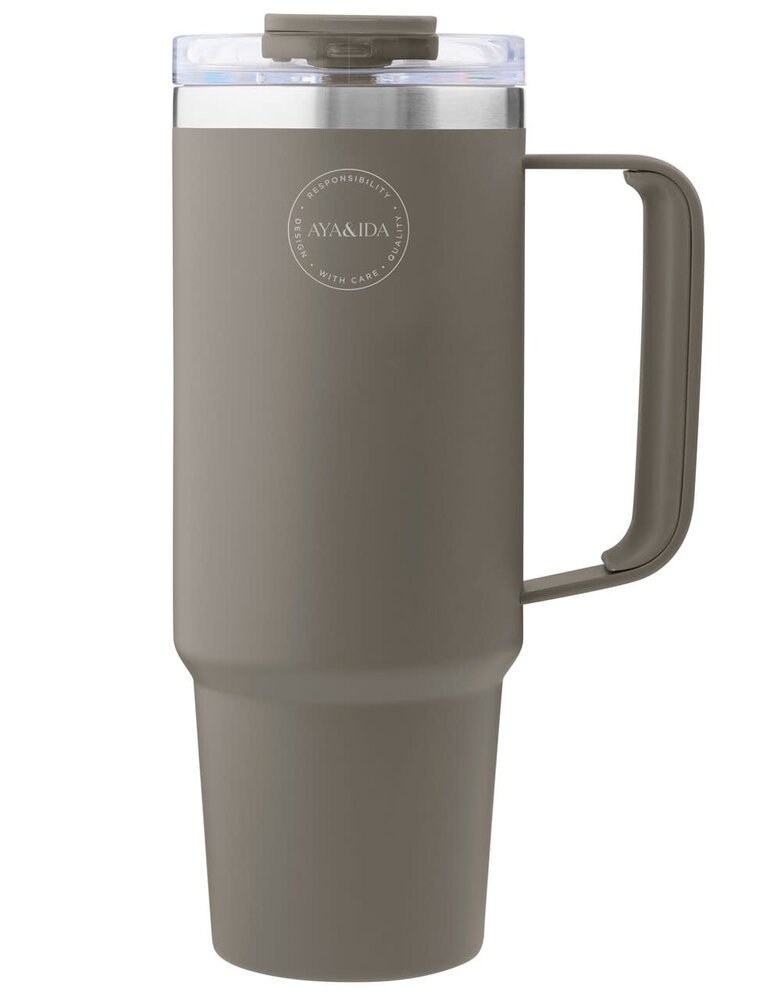 AYA & IDA AYA & IDA Thermo cup with straw 885ml Driftwood AYA & IDA AYA & IDA Thermo cup with straw 885ml Driftwood