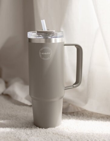 AYA & IDA AYA & IDA Thermo cup with straw 885ml Driftwood AYA & IDA AYA & IDA Thermo cup with straw 885ml Driftwood