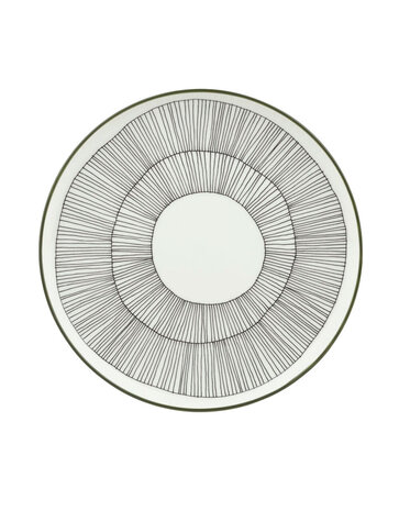 Marimekko Marimekko Kukat Puhkeavat bord 20cm met groene rand Marimekko Marimekko Kukat Puhkeavat bord 20cm met groene rand