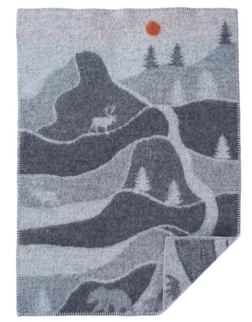 Klippan Klippan Hike wool crib blanket 65x90cm Grey Klippan Klippan Hike wool crib blanket 65x90cm Grey