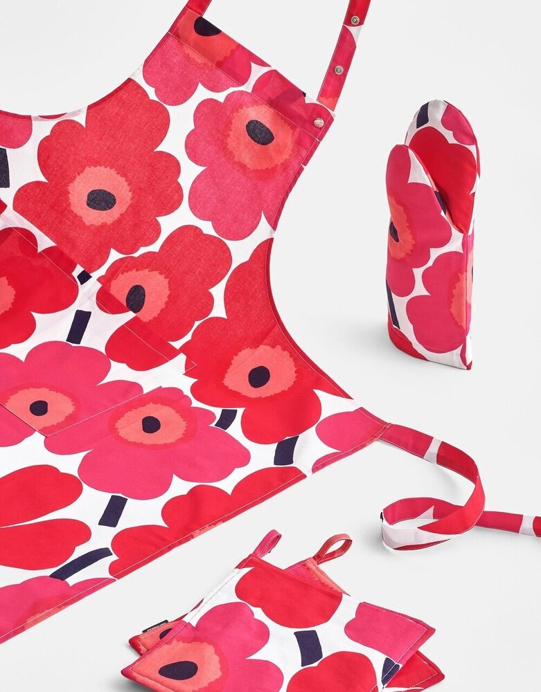 Marimekko Marimekko Unikko kitchen apron pink red Marimekko Marimekko Unikko kitchen apron pink red
