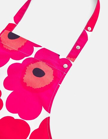Marimekko Marimekko Unikko keukenschort roze rood Marimekko Marimekko Unikko keukenschort roze rood